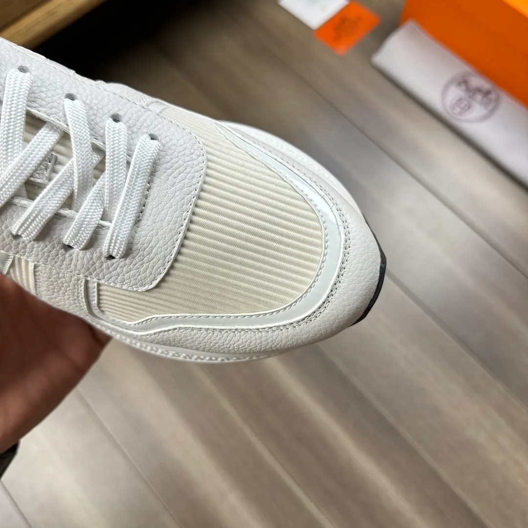 [HERMES] Hermès men's shoes 💰520💰 - High-end quality original order - Upper: 🔝 tumbled calfskin, high mercerized striped fabric, sewn brand H totem - Lining: water-dyed cowhide - Outsole: ultra-light T men's shoes 💰U foam rubber; two-color molded outsole - Super high quality control, fine workmanship: highlighted (high-end, luxury, grade) -Size :38-44 (45, customized)